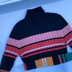 Striped turtle neck